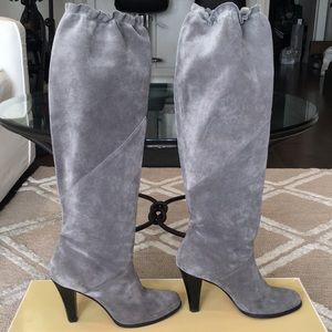 Michael Kors Olivia suede slouch boot in grey size 9.